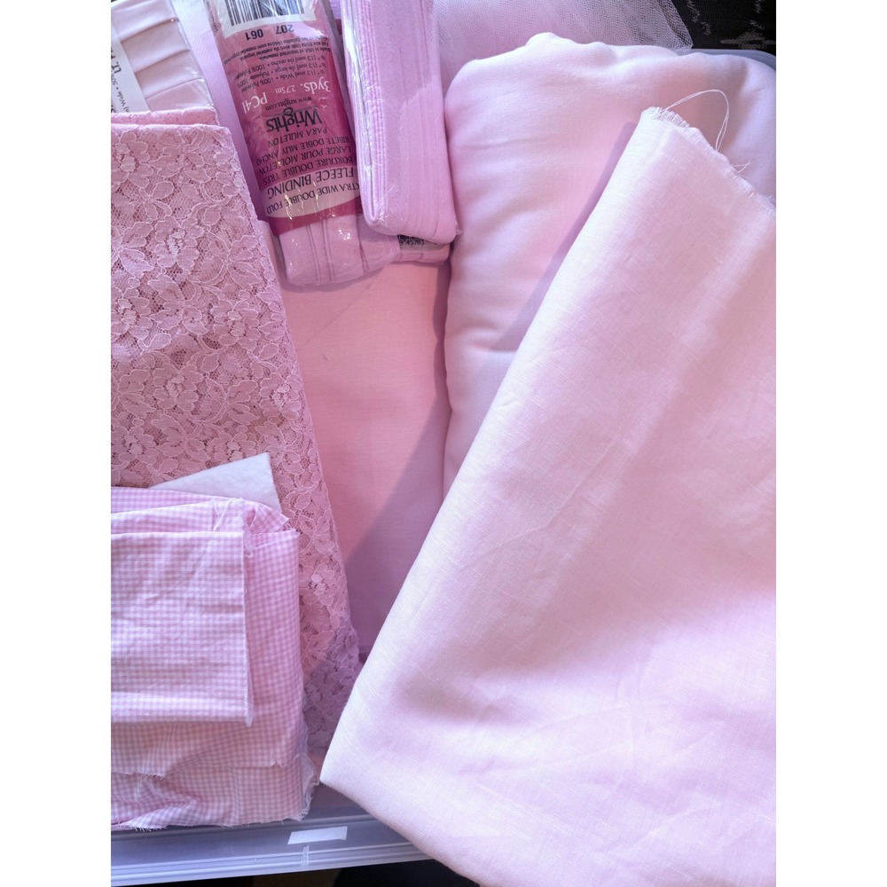 ALL PINK FABRIC‎ AND NOTIONS BUNDLE. babies; kids, costumes, PJs, pillows